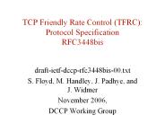 TCP Friendly Rate Control (TFRC): Protocol Specification RFC3448bis