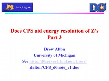 Does CPS aid energy resolution of Z