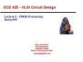 ECE 425 VLSI Circuit Design PowerPoint PPT Presentation