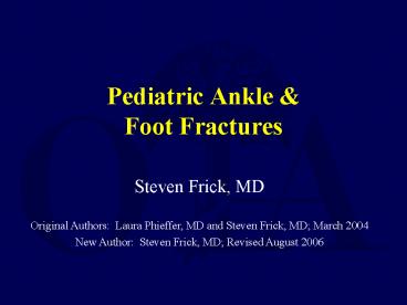 Pediatric Ankle