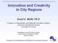 Innovation and Creativity in City Regions PowerPoint PPT Presentation