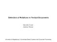 Detection of Relations in Textual Documents PowerPoint PPT Presentation