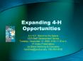 Expanding 4H Opportunities PowerPoint PPT Presentation