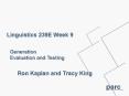 Linguistics 239E Week 9 PowerPoint PPT Presentation