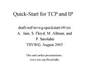 QuickStart for TCP and IP