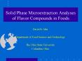 Solid Phase Microextraction Analyses of Flavor Compounds in Foods PowerPoint PPT Presentation