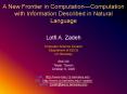 A New Frontier in ComputationComputation with Information Described in Natural Language PowerPoint PPT Presentation