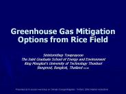 Greenhouse Gas Mitigation Options from Rice Field