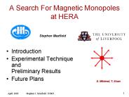 A Search For Magnetic Monopoles at HERA