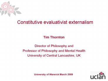 Constitutive evaluativist externalism