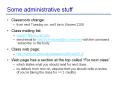 Some administrative stuff PowerPoint PPT Presentation