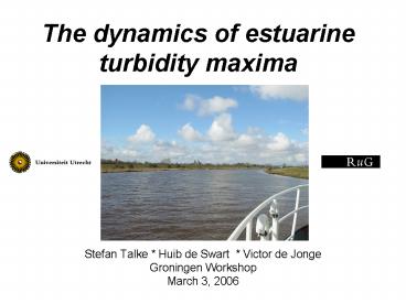 The dynamics of estuarine turbidity maxima