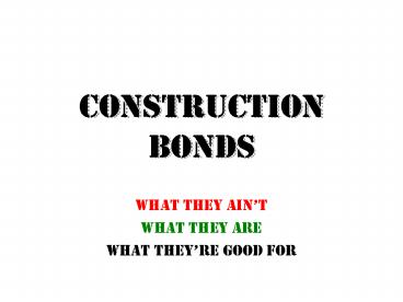 Construction Bonds