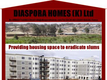 Providing housing space to eradicate slums