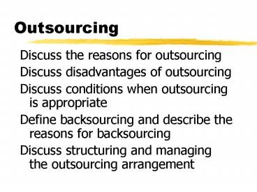 Outsourcing