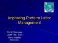 Improving Preterm Labor Management PowerPoint PPT Presentation