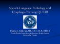 Speech-Language Pathology and Dysphagia Nursing QUERI   Paula A. Sullivan, MS, CCC-SLP, BRS-S North Florida/South Georgia Veterans Health System Gainesville, Florida PowerPoint PPT Presentation