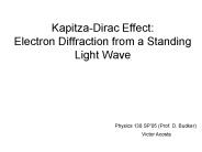 Kapitza-Dirac Effect: Electron Diffraction from a Standing Light Wave