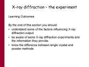 Xray diffraction the experiment