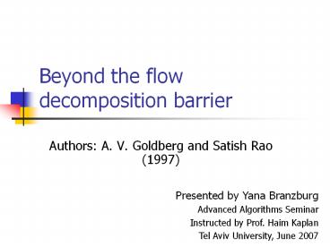 Beyond the flow decomposition barrier