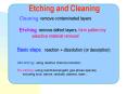 Etching and Cleaning PowerPoint PPT Presentation