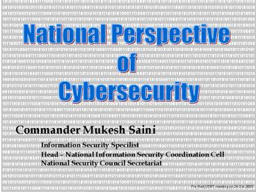 Commander Mukesh Saini