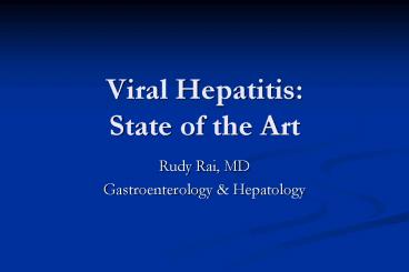 Viral Hepatitis: State of the Art