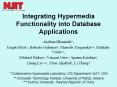 Integrating Hypermedia Functionality into Database Applications PowerPoint PPT Presentation