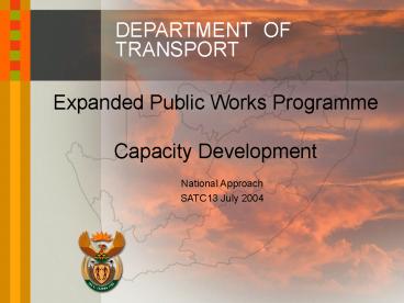 DEPARTMENT OF TRANSPORT