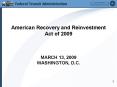 American Recovery and Reinvestment Act of 2009 MARCH 13, 2009 WASHINGTON, D'C' PowerPoint PPT Presentation