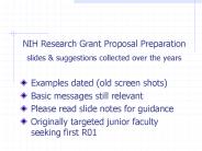 NIH Research Grant Proposal Preparation