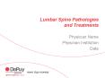 Lumbar Spine Pathologies and Treatments PowerPoint PPT Presentation