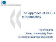 The Approach of OECD to Nanosafety