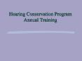 Hearing Conservation Program Annual Training PowerPoint PPT Presentation