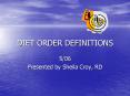 DIET ORDER DEFINITIONS PowerPoint PPT Presentation