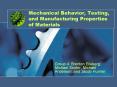 Mechanical Behavior, Testing, and Manufacturing Properties of Materials PowerPoint PPT Presentation