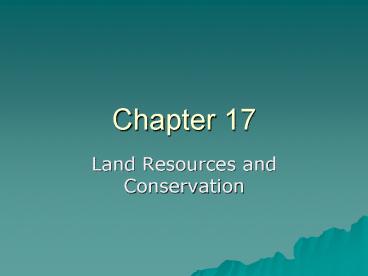 Land Resources and Conservation