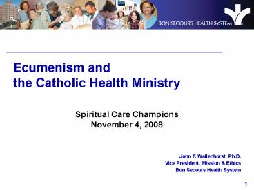 Ecumenism and the Catholic Health Ministry