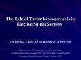 The Role of Thromboprophylaxis in Elective Spinal Surgery PowerPoint PPT Presentation