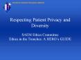 Respecting Patient Privacy and Diversity SAEM Ethics Committee Ethics in the Trenches: A HEROs GUIDE PowerPoint PPT Presentation