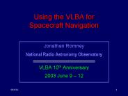 Using the VLBA for Spacecraft Navigation