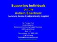 Supporting Individuals on the Autism Spectrum: Common Sense Systematically Applied PowerPoint PPT Presentation