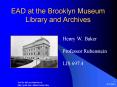 EAD at the Brooklyn Museum Library and Archives PowerPoint PPT Presentation