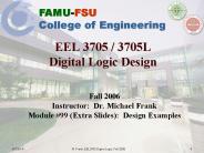 EEL 3705 3705L Digital Logic Design