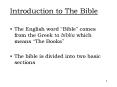 Introduction to The Bible PowerPoint PPT Presentation