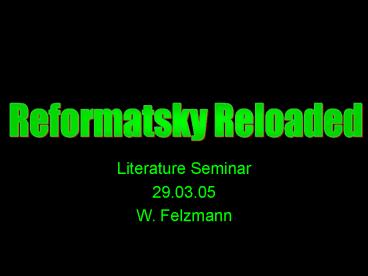Literature Seminar