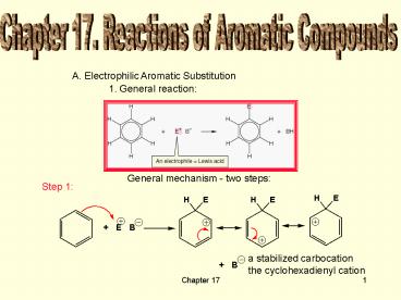 Chapter 17' Reactions of Aromatic Compounds