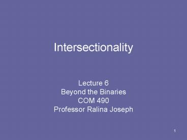 Intersectionality