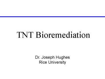 TNT Bioremediation