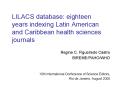 LILACS database: eighteen years indexing Latin American and Caribbean health sciences journals PowerPoint PPT Presentation